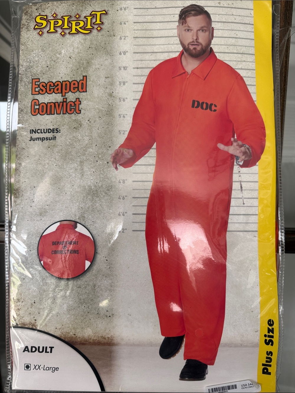 Men’s XXL Halloween Costume - Escaped Convict